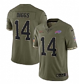 Men's Buffalo Bills #14 Stefon Diggs 2022 Olive Salute To Service Limited Stitched Jersey,baseball caps,new era cap wholesale,wholesale hats